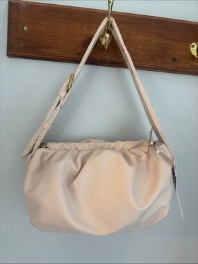 Women’s Soft blush pink non leather Gathered Shoulder Bag